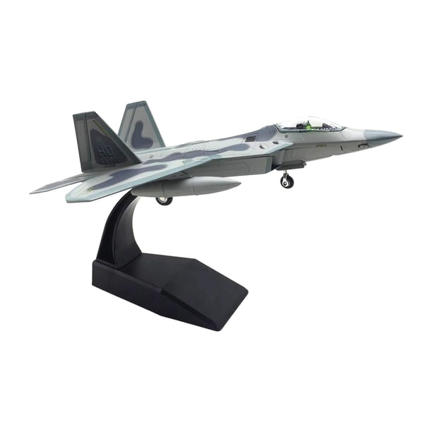 Adorno De Caza De Aleación Fundido A Presión, Avión F22 De EE. UU., 1/100, Para Gabinete De Bar De Oficina, Base Negra