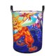 thumbnail image 1 of Sundrop y Moondrop Boss Fight Cesta de lavandería de gran capacidad redonda con asa, bolsa para ropa sucia plegable, almacenamiento para dormitorio, baño y lavadero 44x35 cm, 1 of 6