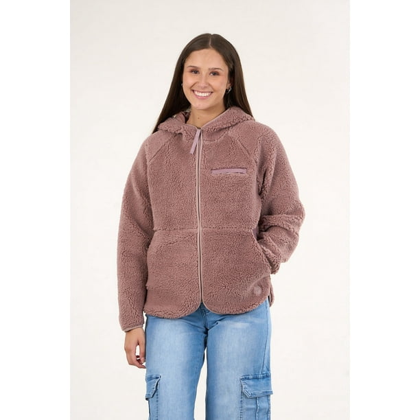 Poleron Sherpa Mujer Full Zipper Y Capucha Vw8765