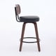 thumbnail image 3 of Swivel Bar Stools Set of 2, 26" Upholstered Faux Leather Counter Height Barstools with Walnut Back & Bentwood Legs, Mid Century Modern Bar Chairs Island Stools for Kitchen Counter, Black PU, SW1864BK, 3 of 3