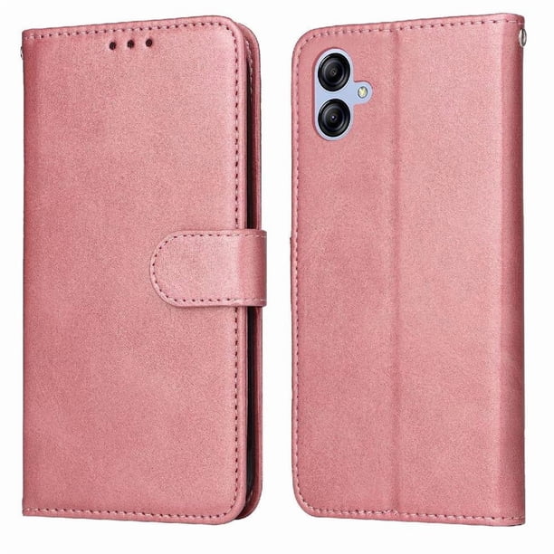 Funda Billetera para Samsung Galaxy A04E 4G con Porta Tarjetas y Soporte Ajustable Rosa