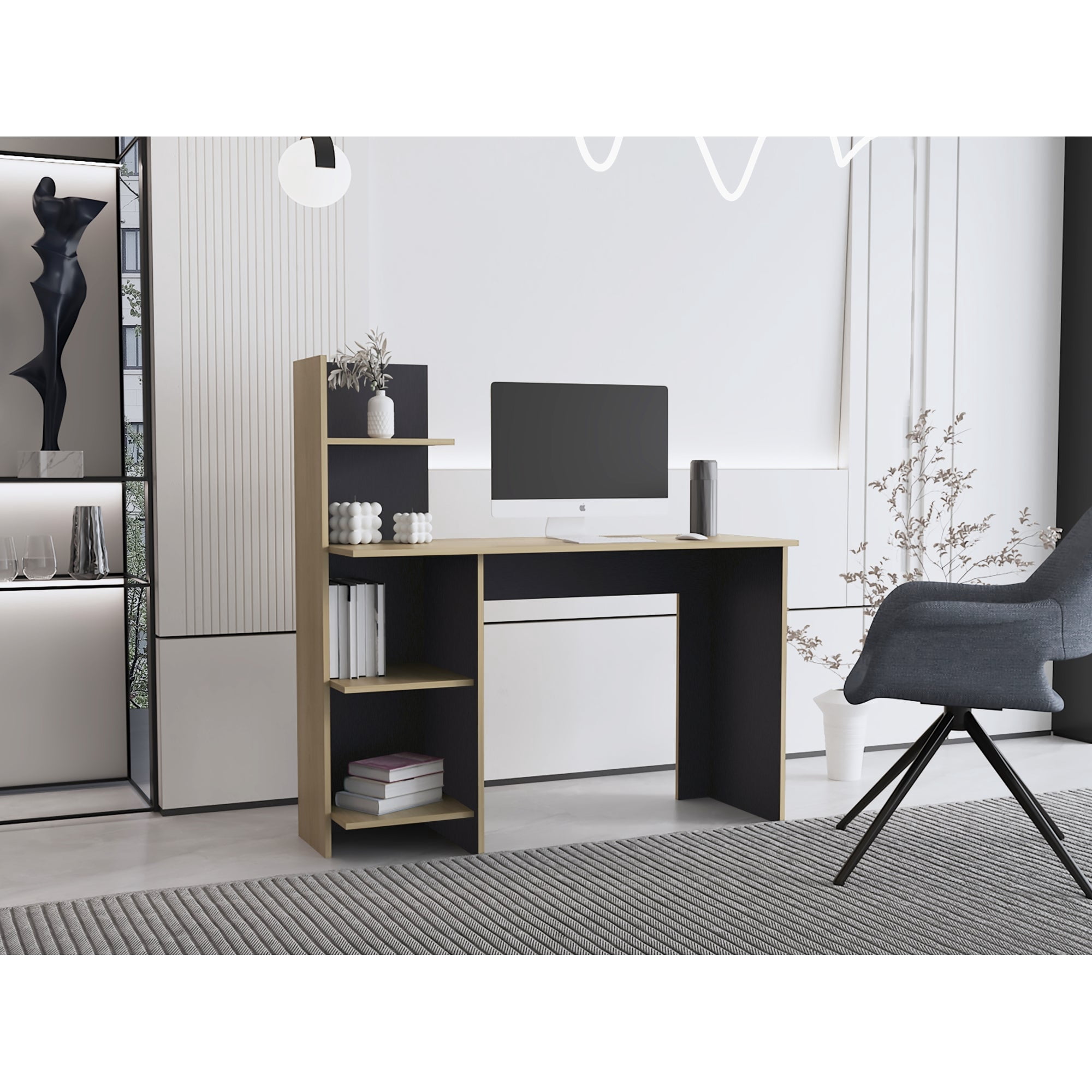 Tuhome - Escritorio Biblioteca Vilna 120,6x120x45 Cm Fresno Y Wengue