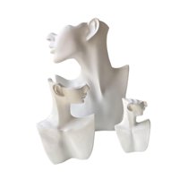 Magideal - 3 Piezas De Soporte De Exhibición De Joyería, Maniquí De Resina Con Cara, Adorno Elegante, Maniquí De Decoración, Soporte De Joyería Para Mostrador De Blanco