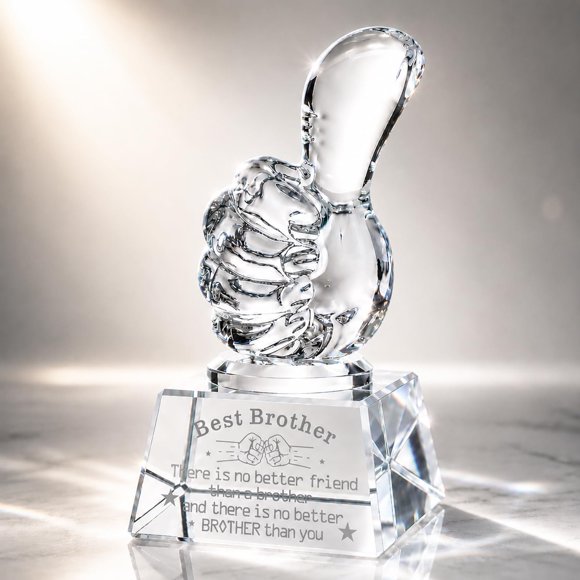 Trofeo de Cristal Zerelys Mejor Hermano – Regalo y Recuerdo