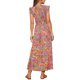 thumbnail image 3 of INSPIRE CHIC Vestido Largo Floral de Mujer con Cuello en V, Volantes Fruncidos, Capas, Verano, Playa, Manga Corta y Bolsillos, Talla S, Gris Verde, 3 of 5