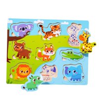 Magideal - Rompecabezas De Madera Para Niños Pequeños, Rompecabezas De Madera Para Niños Pequeños, Rompecabezas De Tablero Digital Con Habilidades Motoras Finas , Tablero De Animale Tablero De Animales