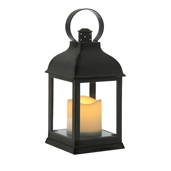 Fanal Pl C/ Vela Led 23X10X10 cm. Negro