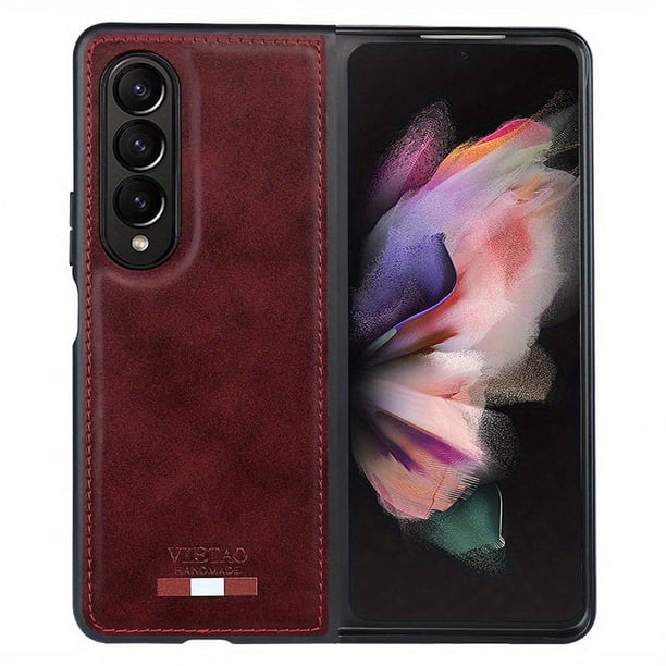 Artificial Leather Shockproof Phone Case For Samsung Galaxy Z Fold 4 3 5g Fold3 Fold4 Folding Business Protective Slim Mobile Cover