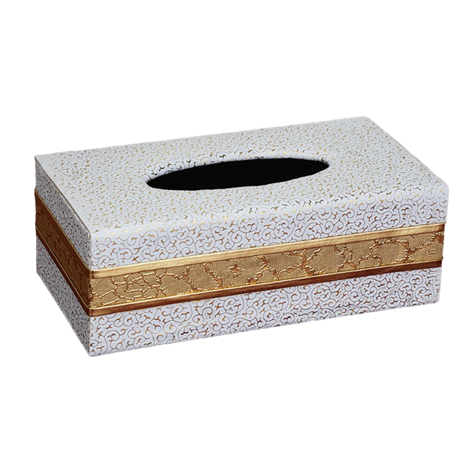 Bothyi - Caja De Pañuelos De Cuero Pu Organizador De Caja De Pañuelos Para Hotel Restaurante Blanco Grande