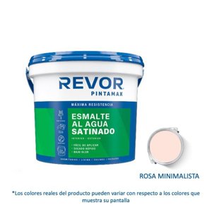 Revor - Esmalte Al Agua Satinado Pintamax 1 Gl (3.78Lt) Rosa Minimalista