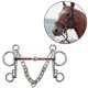 thumbnail image 2 of Bit Snaffle Bit para entrenamiento de caballos Accesorios de caballos al aire libre Bit de masticación de caballos Metal ecuestre con ganchos, cadena de frenada, 2 of 3