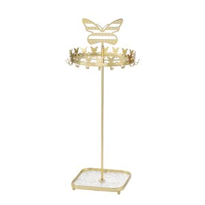 Ioensy - Organizador De Joyas Expositor Soporte De Joyería De Metal Para Collares Pendientes Brazalete Oro