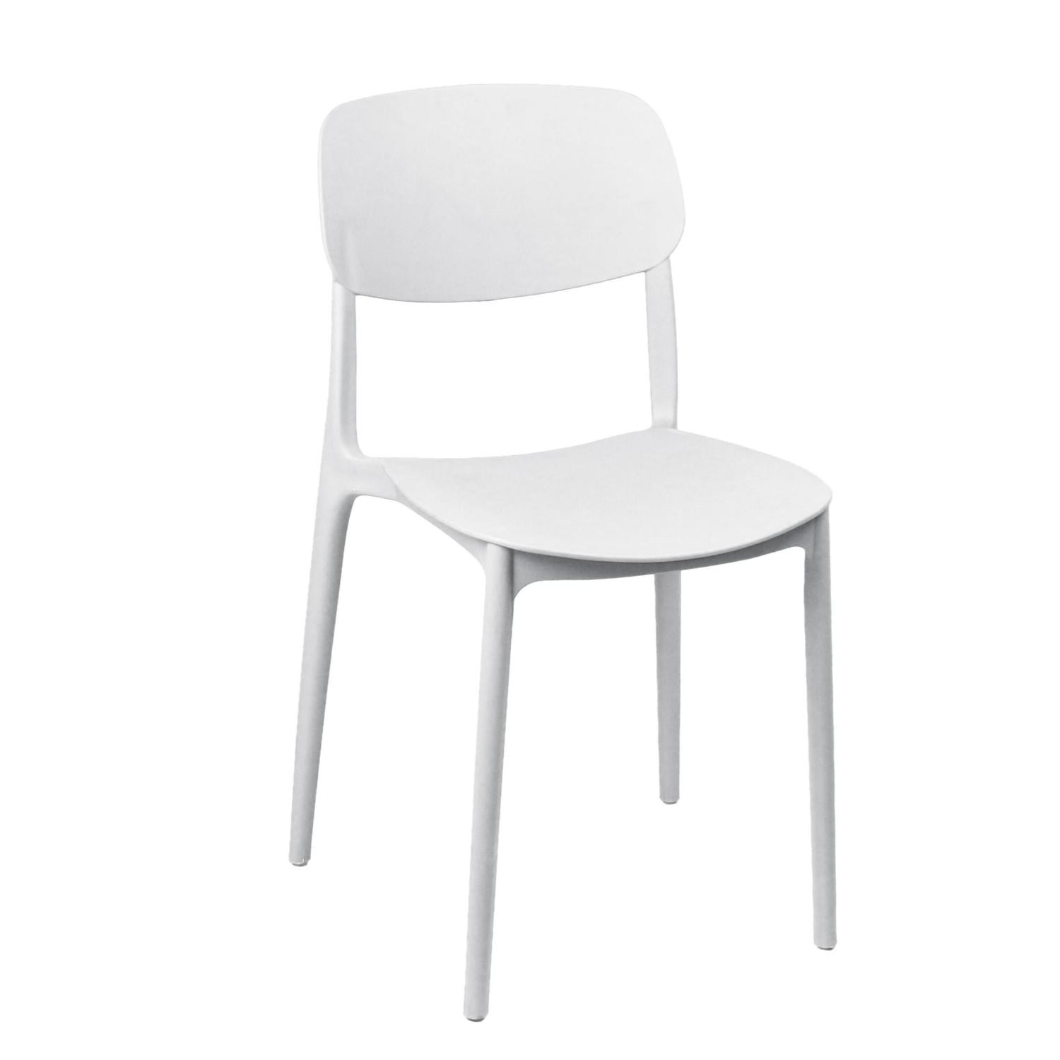 Silla Plástico Apilable Deco Estocolmo Blanca Escandinavia Blanco Tamaño Único