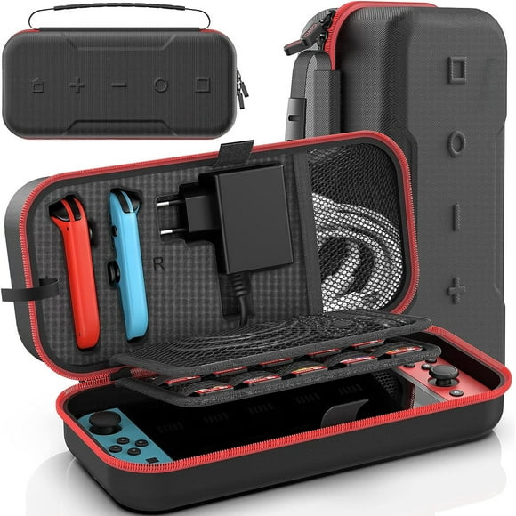 Bolsa AARONMEI Switch Compatible con Nintendo Switch OLED Grande Negro+Rojo