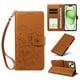 thumbnail image 1 of Funda Cartera para iPhone 15 Plus Perro Cachorro Grabado con Tarjetas Soporte Correa Marrón, 1 of 6