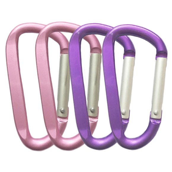 Mosquetón LESHIRY 76 mm Aluminio 4 uds (Rosa+Púrpura)