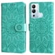 thumbnail image 1 of Funda tipo cartera FOXDOCK para Infinix Hot 12i , diseño girasol en relieve, cuero PU, cierre magnético, soporte y tarjetero, 1 of 5