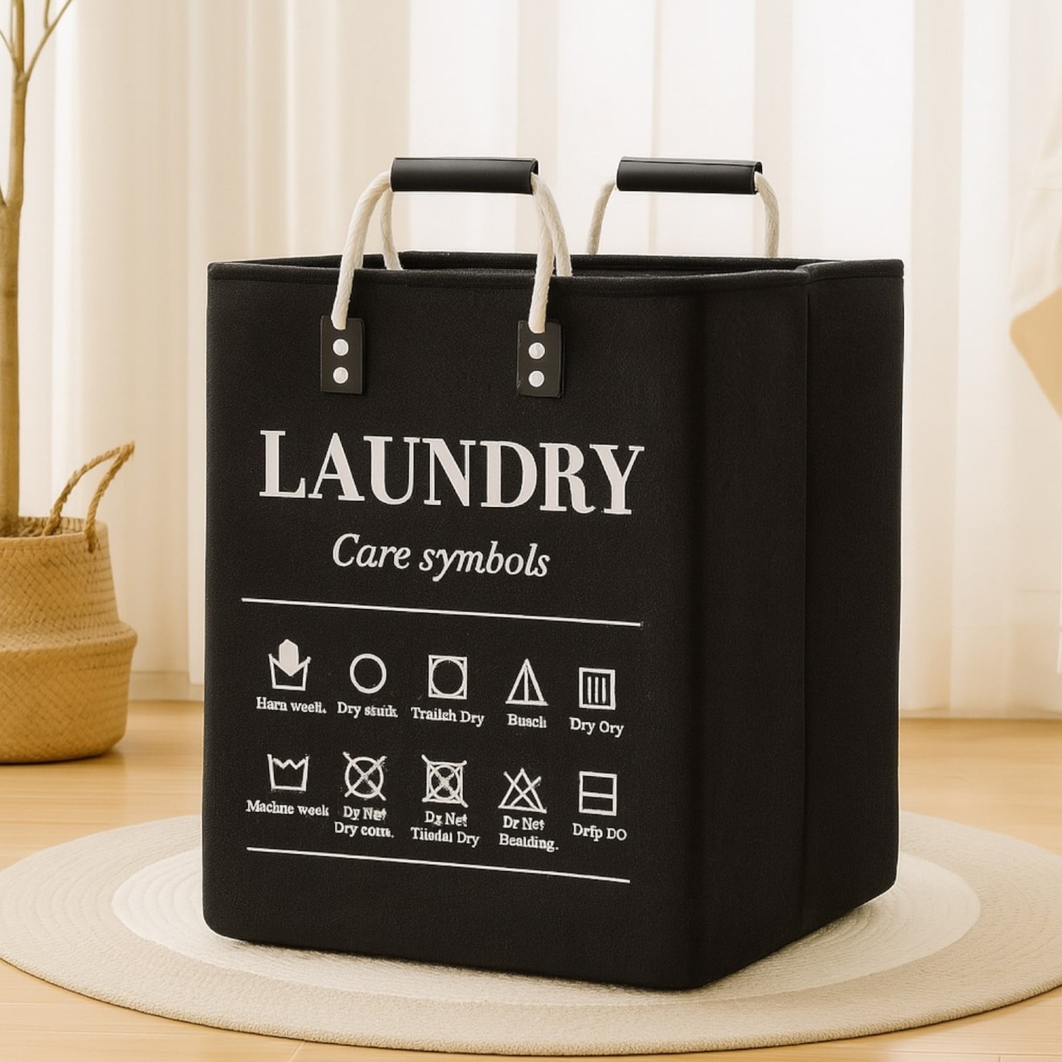 Genérico - Cesta Canasto Para Ropa Sucia Diseño Deluxe Negro