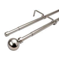 Metalhsa - Set Barras Para Cortina Doble 16/19 Mm Extensible De 120-210 Cm Satín Bola