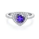 thumbnail image 3 of Anillos de Moissanita Azul/morado/rosa de 2 Uds para Mujer Color D Claridad VVS1 Anillos de Compromiso de Diamante de Plata Esterlina S925 Anillos de Boda de Moissanita con Corazón con Certificado, 3 of 9