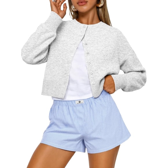 Trendy Queen Cropped Cardigan Sweaters for Women Fall Fashion