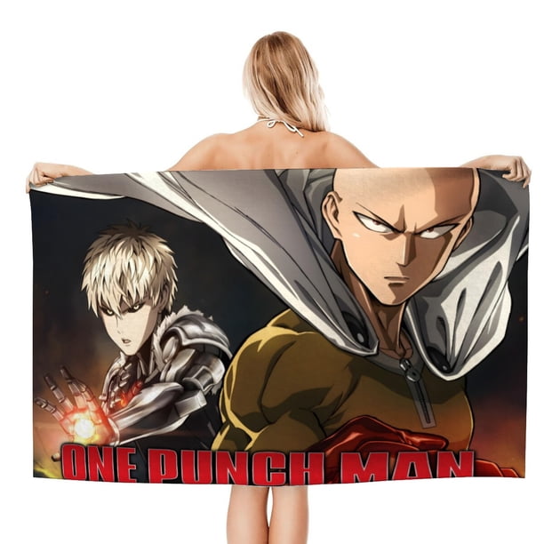 One-Punch Man Toalla de playa de secado rápido con diseño temático, regalo para mujeres y niñas, ideal para cumpleaños, fans, amantes de la música, uso en la playa o al aire libre, 78 × 150 cm