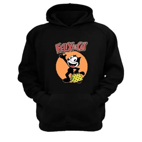 Genérico - Polerón Canguro El Gato Felix Negro Talla L Unisex