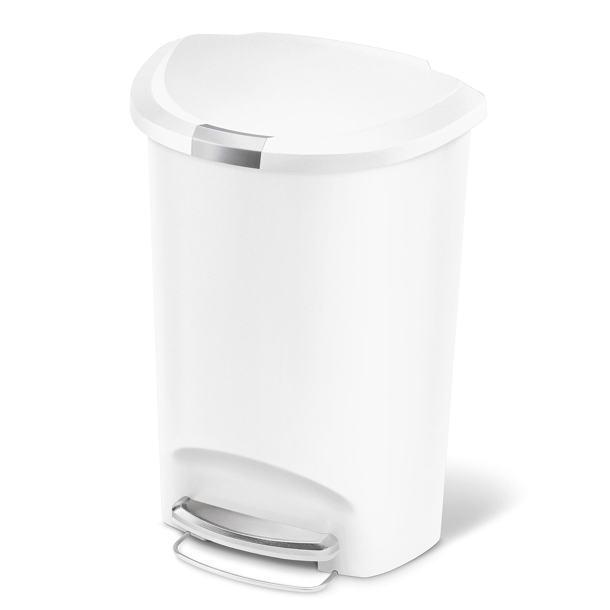 Bote De Basura Simplehuman De 50 Litros, Semicircular, Manos Libres, Cierre Suave