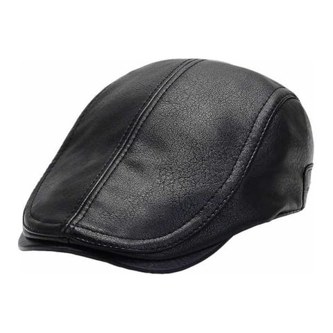 Mercado Cbf - Boina De Eco Cuero, Gorro Boina Cuero Eco Superior Negro Estandar