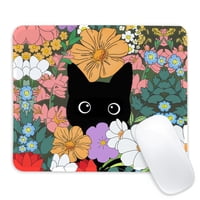 Alfombrilla De Ratón Cdzyng Black Cat Cuadrada Con Base De Goma Antideslizante