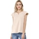thumbnail image 1 of INSPIRE CHIC Blusa Sólida para Mujer Cuello en V con Volantes Manga Corta Ligera para el Trabajo S Beige, 1 of 7