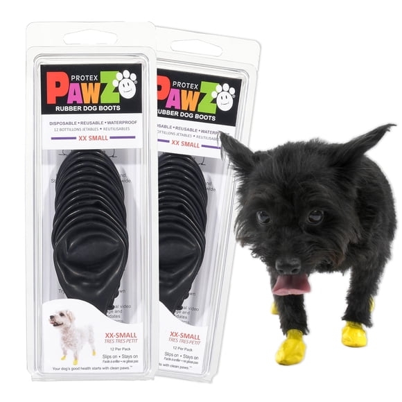 Botas para perros Protex PawZ de goma para todo tipo de clima, impermeables, negras
