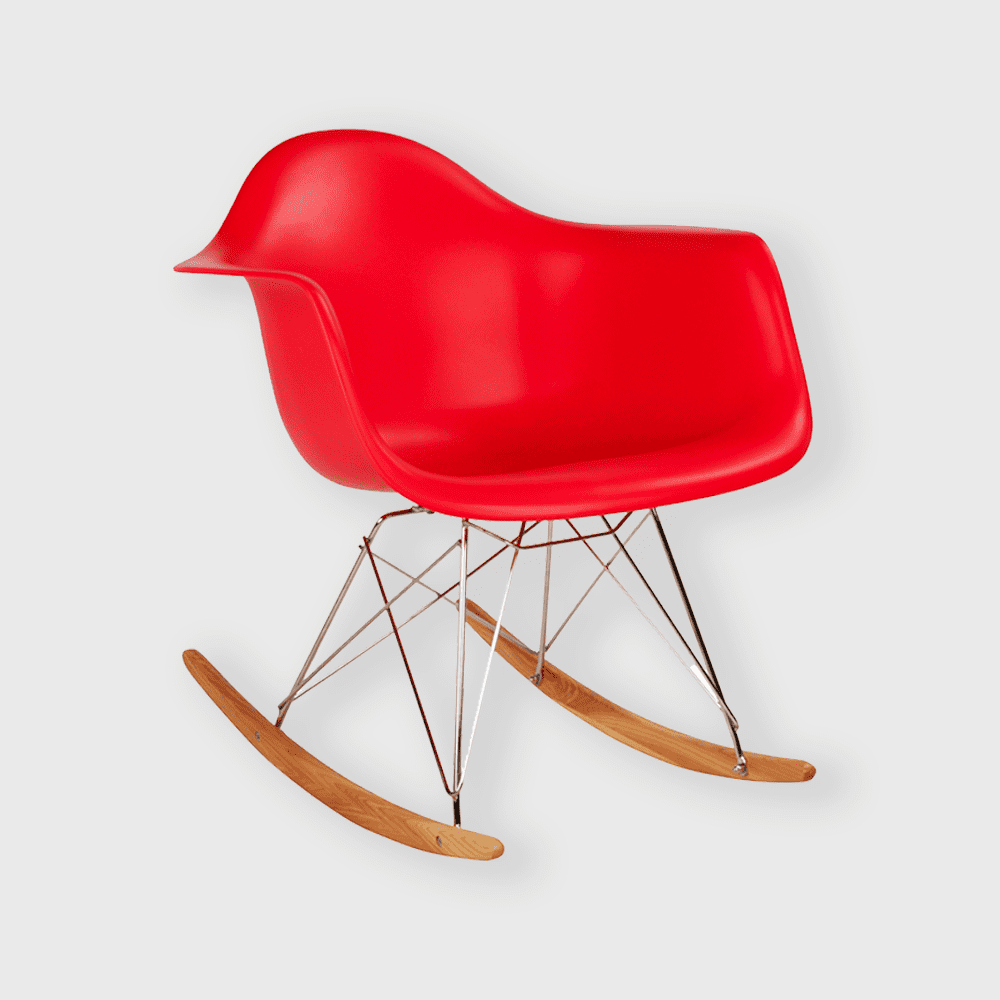 Habita2 Chile - Mecedora Silla Rocking Estructura Metalica - Rojo