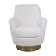 thumbnail image 1 of Teddy Swivel Barrel Chair, Swivel Accent Chairs Armchair for Living Room, Reading Chairs for Bedroom Comfy, Round Barrel Chairs with Gold Stainless Steel Base (Ivory), 1 of 3