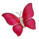 thumbnail image 3 of mujeres de moda cristal rhinestone rose rojo esmalte aleación mariposa broche pin, 3 of 5