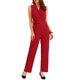 thumbnail image 1 of INSPIRE CHIC Mono Corto con Cuello Chal sin Mangas para Mujer, Atuendo de Maestra para Regreso a Clases, Oficina con Cinturón, Talla XS, Rojo, 1 of 6