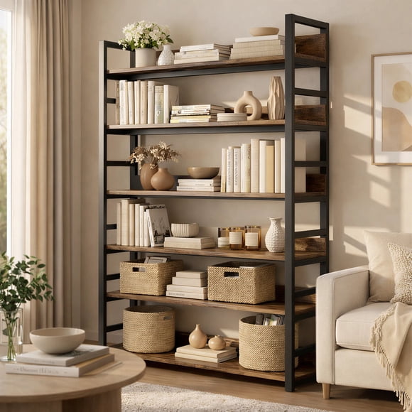 Organizador Estante Living Libro 80x30x174cm Multifuncional Marrón