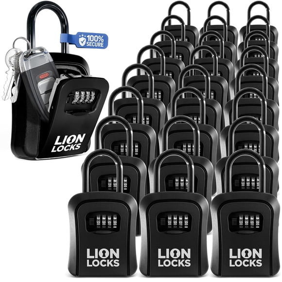 Key Lock Box Lion Locks con código combinado de 4 dígitos (paquete de 24)