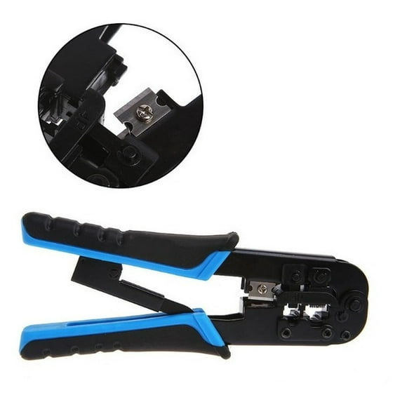 Crimpeadora Metalica Alicate Eletricista Mk-0210 4/6/8p Rj45 celeste