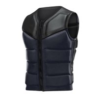 Magideal - Chaleco Salvavidas De Flotación Para Deportes Acuáticos, Kayak, Natación, Cremallera, Lancha Motora, Seguridad, Supervivencia Negro