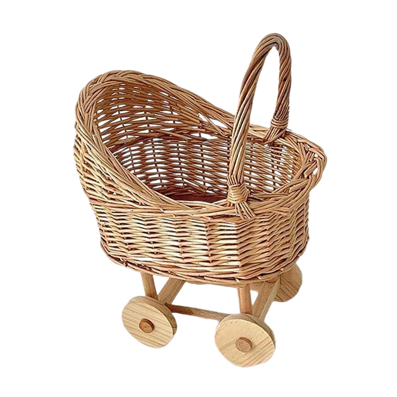 Magideal - Cesta De Flores De Mimbre Para Pícnic Cesta De Boda Para Pétalos Hecha A Mano Con Diseño Nostálgico Adecuada Para Fiestas De Bebé Y Exhibición En Cas S