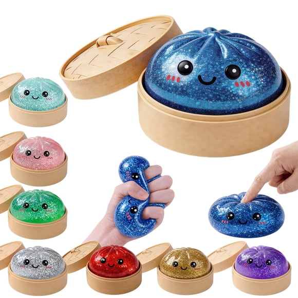 Juguete Squishy Dumpling Con Glitter Para Alivio Del Estrés