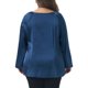 thumbnail image 3 of Agnes Orinda Conjuntos de Halloween para Mujeres Blusas de Talla Grande con Lazo Frontal y Abertura Manga Larga Camisa Elegante 2025 Blusa de Otoño 4X Azul Marino, 3 of 6