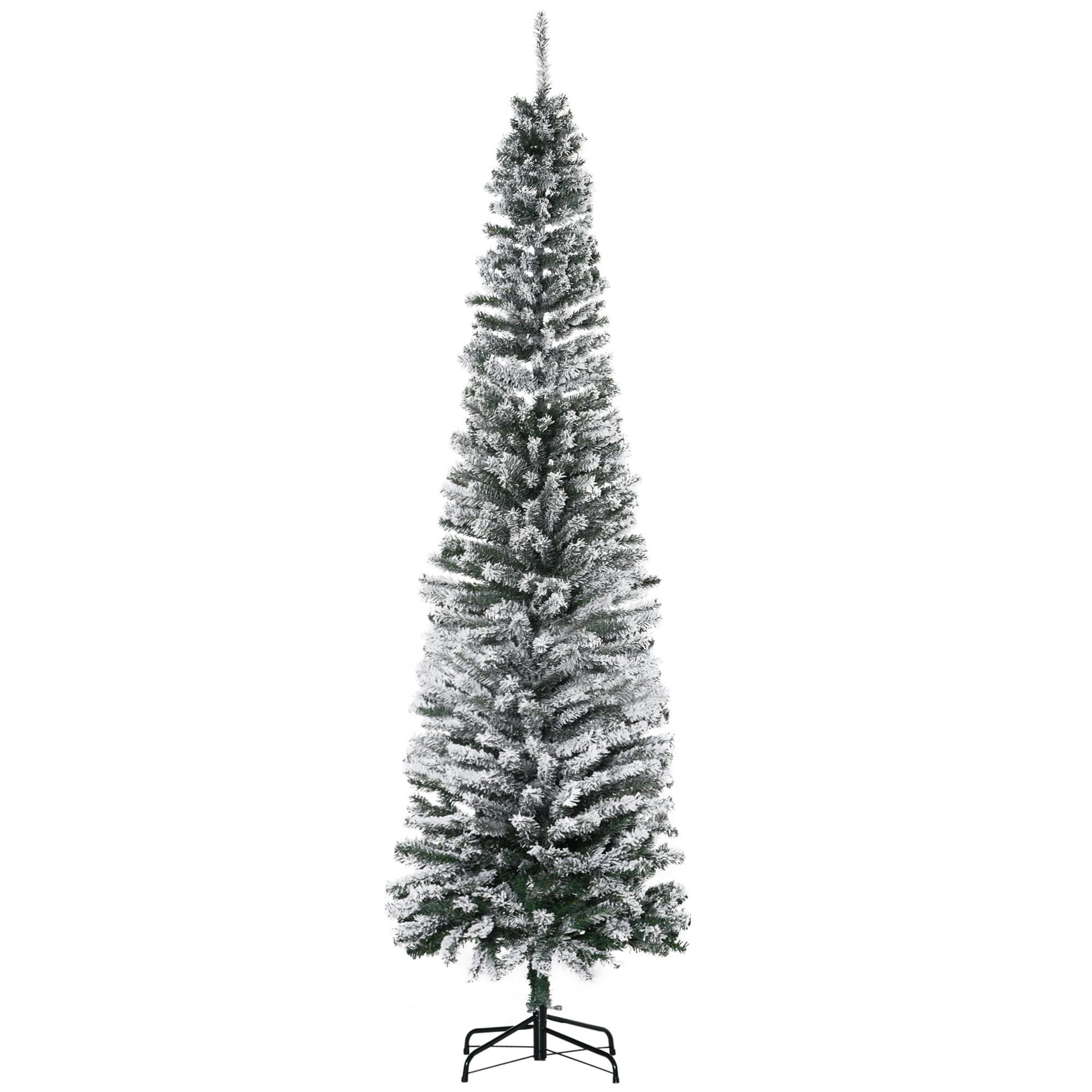 Árbol De Navidad Homcom, Flocado En Nieve, 2,3 M, Con 738 Puntas, Color Verde