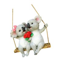 Magideal - Cuerda Escalada Koala Adorno De Jardín Columpio Resina Animales Libre Muñeca Adornos De Césped Vívidos Estatua De Animales Para Jardín