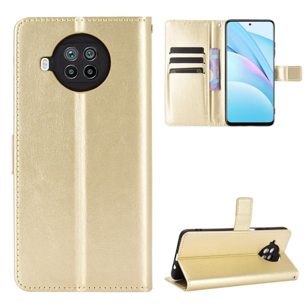 Funda tipo libro para Xiaomi 10T Lite 5G, cartera todo‑en‑uno, funda multifuncional con tarjetero y correa de muñeca desmontable