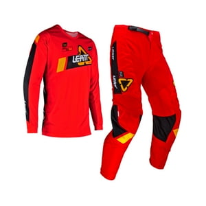 Kit Leatt Moto 3.5 Jersey Con Pantalón Rojo