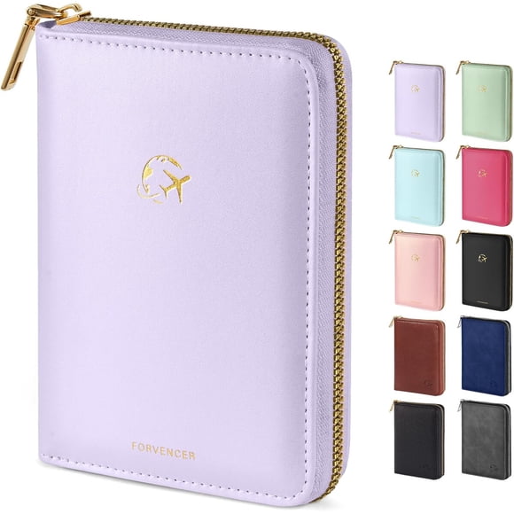 Portapasaporte Forvencer Lilac PU RFID 15.5x11.4 cm