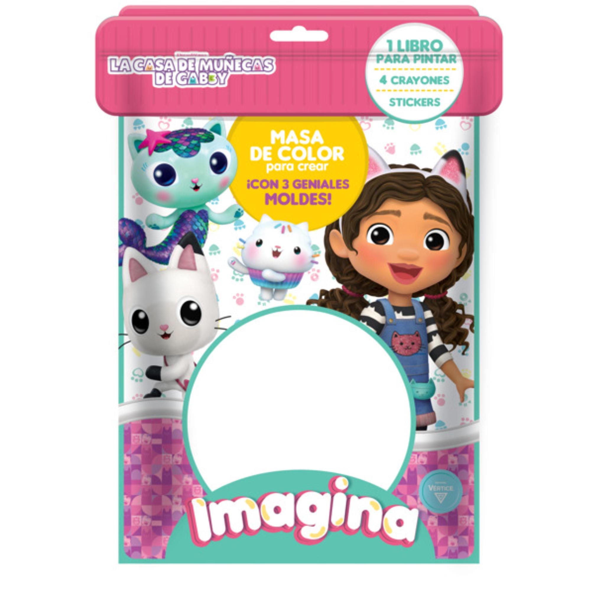 Libro Para Pintar + Mini Masas De Colores + 4 Crayones Gabby Doll House Vertice