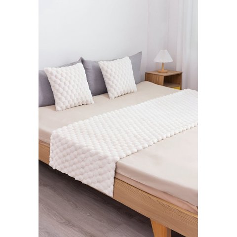 Todo Para El Hogar - Piecera De Cama Decorativa Modelo Perla Blanco